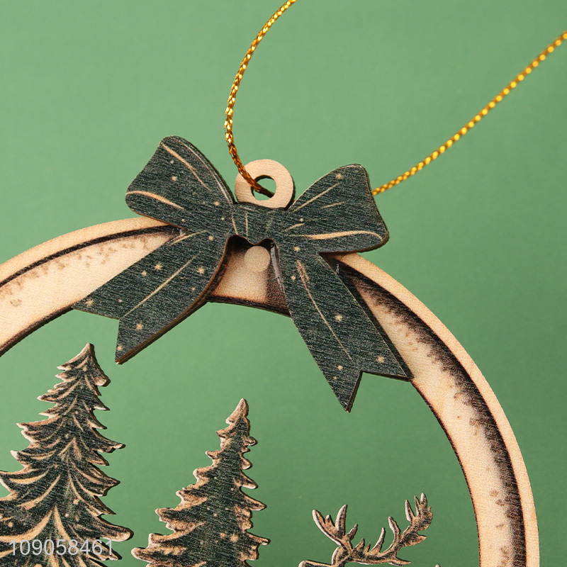 Wholesale Wooden Hanging Christmas Tree Ornaments for Christmas Tree Decorations