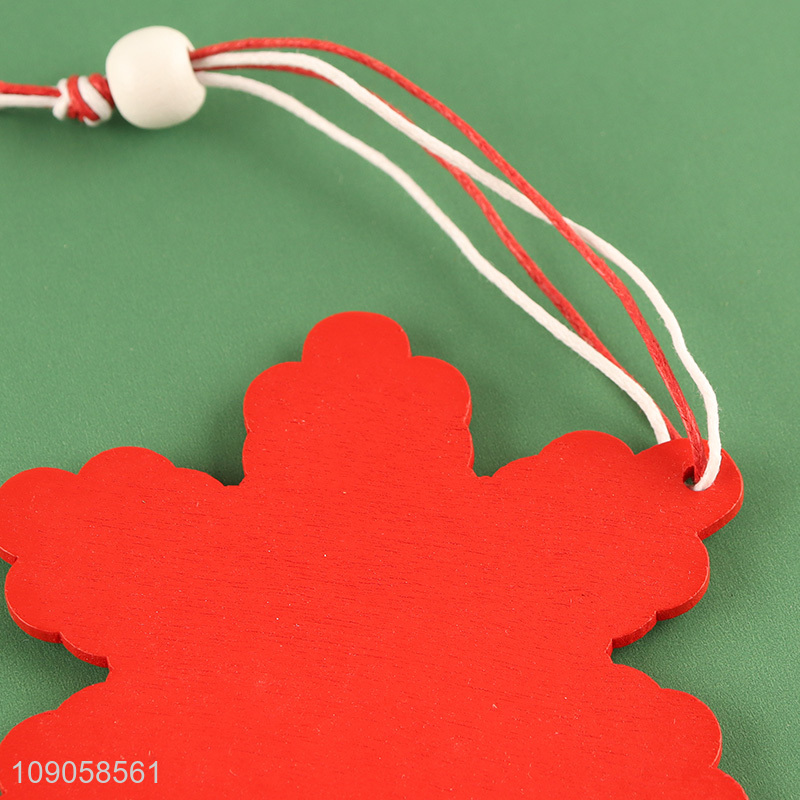 New Product 2PCS Wooden Snowflakes Ornaments Christmas Tree Wooden Hanging Decorations