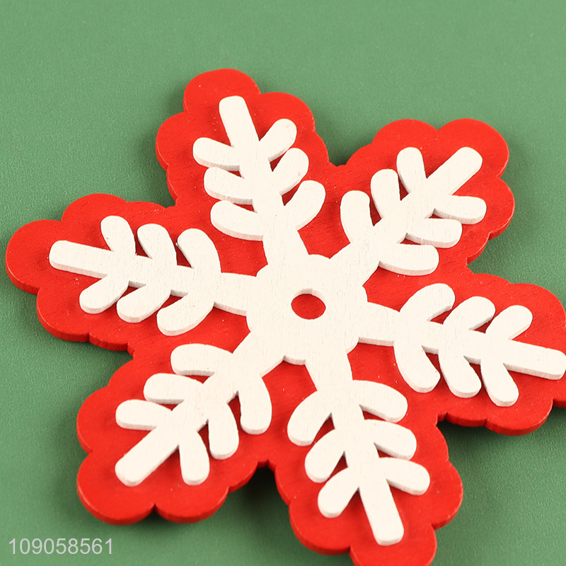 New Product 2PCS Wooden Snowflakes Ornaments Christmas Tree Wooden Hanging Decorations