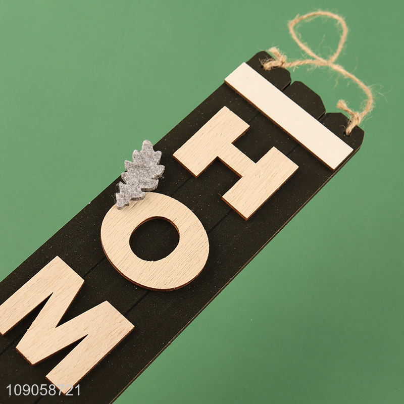Good Quality Hanging Wooden Door Sign with Rope for Farmhouse Porch Decoration