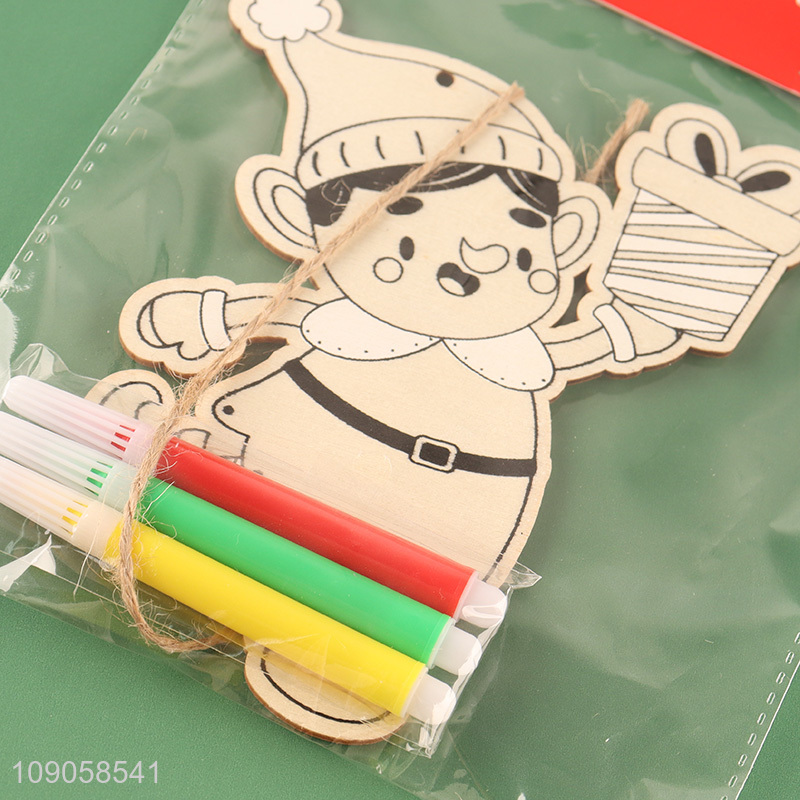 New Product DIY Coloring Wooden Christmas Craft Kit Wooden Art Crafts Supplies