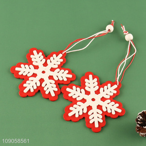 New Product 2PCS Wooden Snowflakes Ornaments Christmas Tree Wooden Hanging Decorations