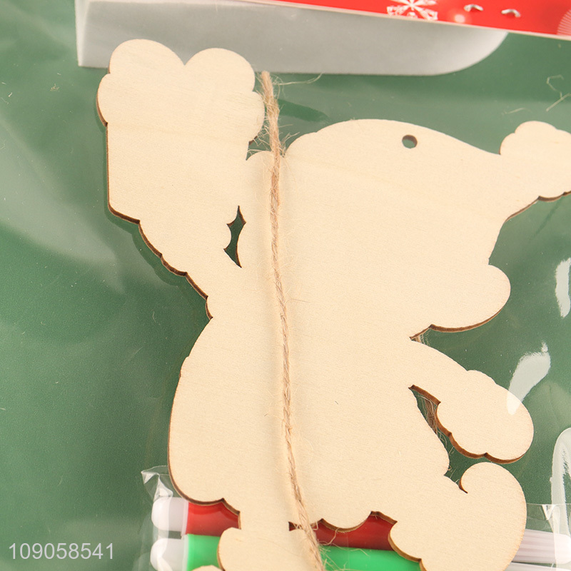 New Product DIY Coloring Wooden Christmas Craft Kit Wooden Art Crafts Supplies