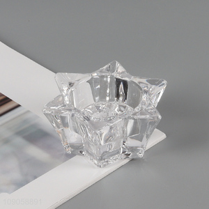 New product clear glass home decor tealight candle holder candlestick