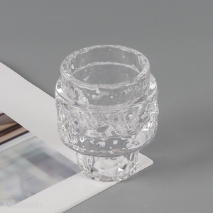 Factory price party decoration clear glass candlestick candle holder