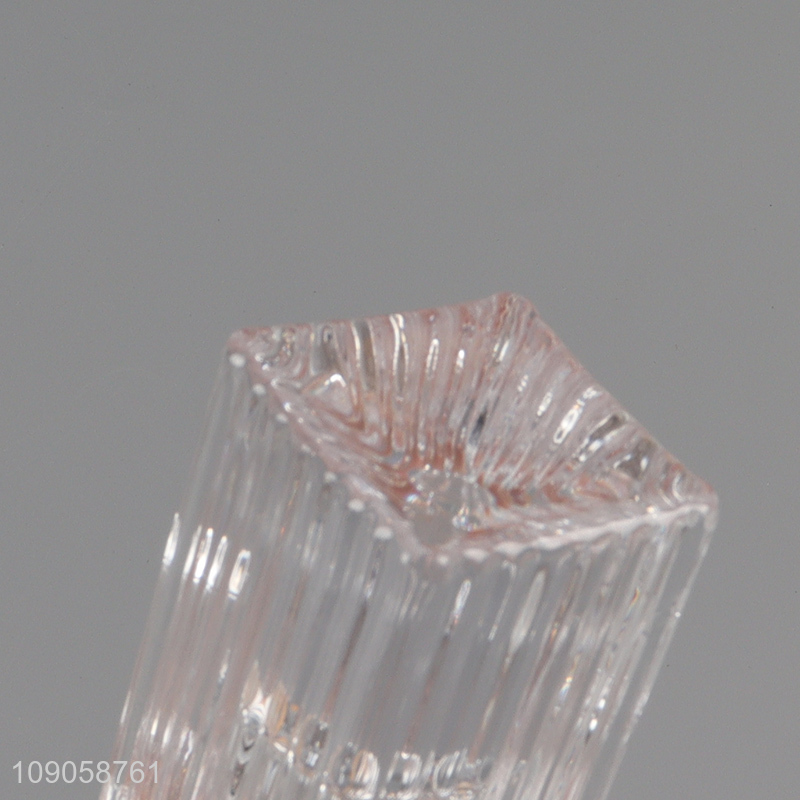 Popular products desktop decoration transparent glass candlestick candle holder