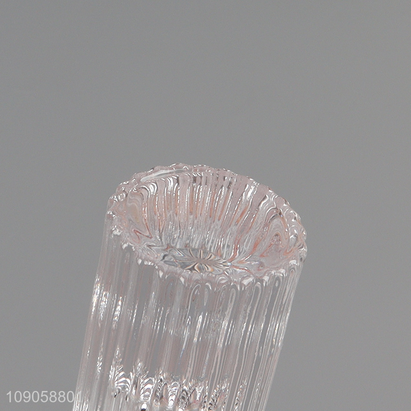 Hot products tabletop decor clear glass candlestick candle holder for sale