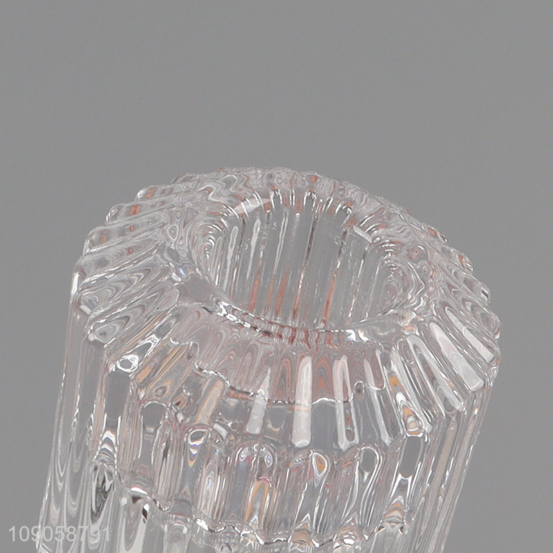 Best selling clear glass candlestick candle holder scented candle holder