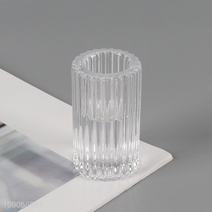 Hot products tabletop decor clear glass candlestick candle holder for sale