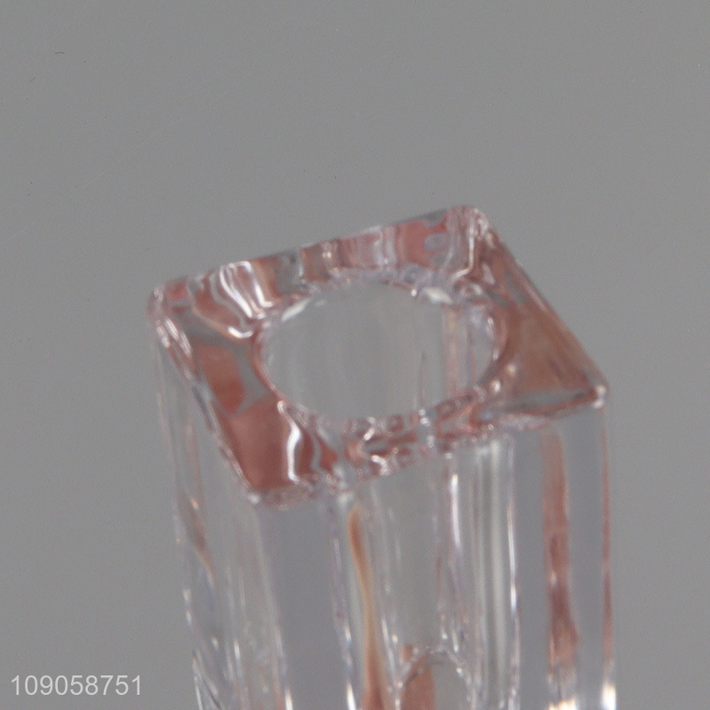 China factory transparent glass candlestick candle holder for home decor