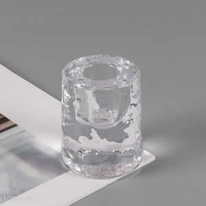 Best sale home decor clear glass candlestick candle holder tealight candle holder