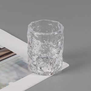 Top selling transparent glass home decor candlestick candle holder