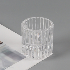 Best selling clear glass candlestick candle holder scented candle holder