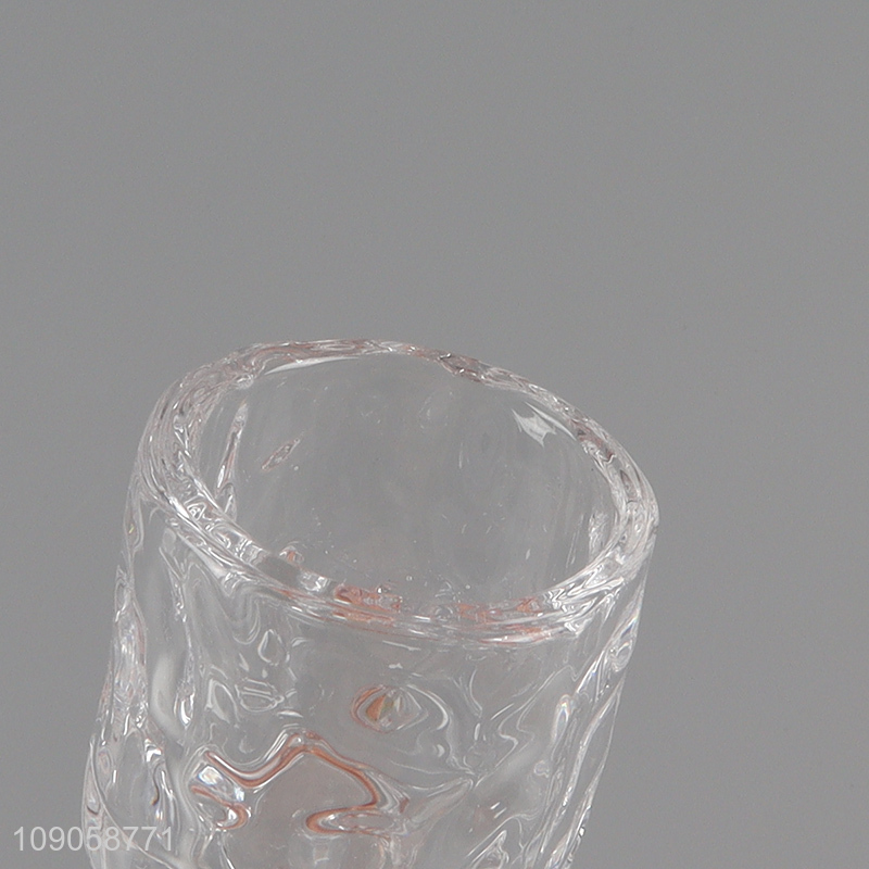 Hot selling clear glass candlestick candle holder for home decoration