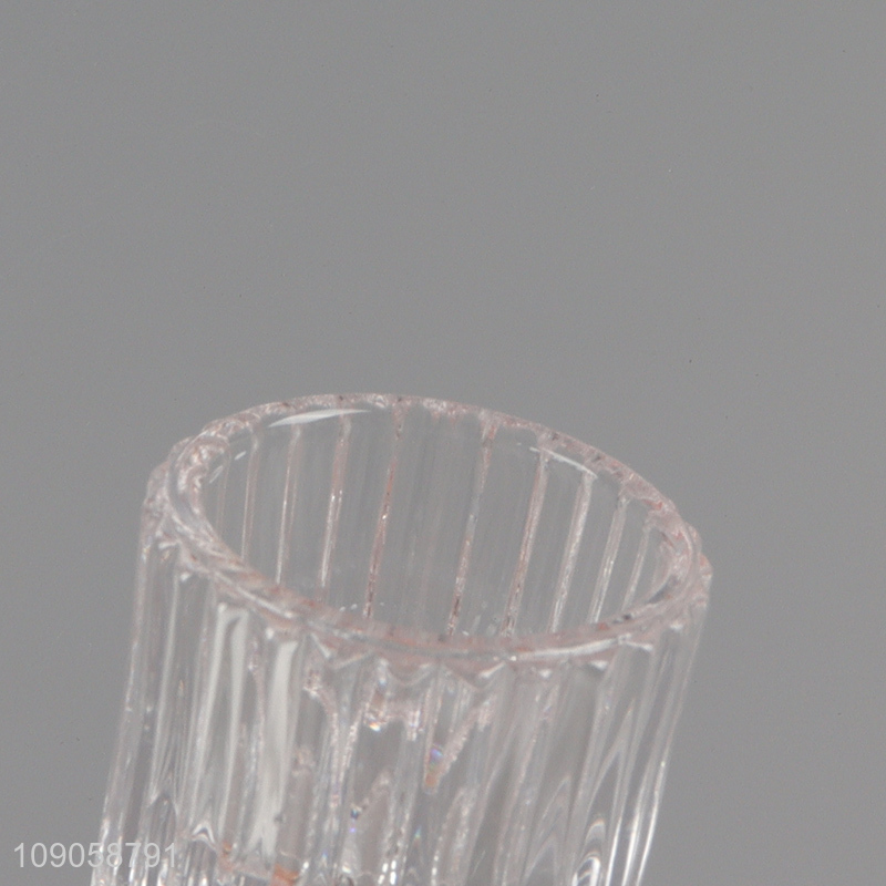 Best selling clear glass candlestick candle holder scented candle holder