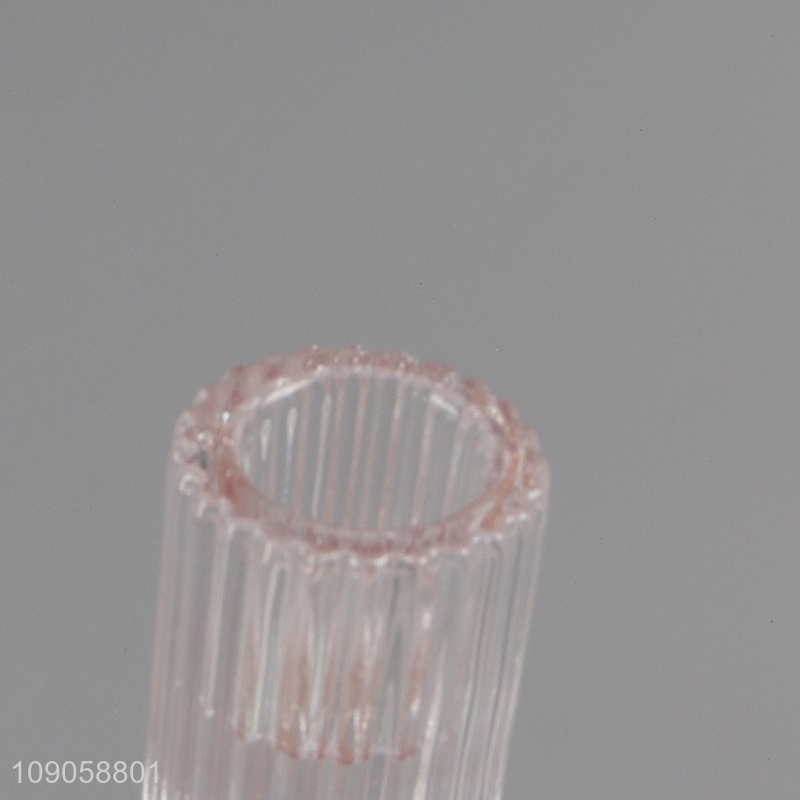 Hot products tabletop decor clear glass candlestick candle holder for sale