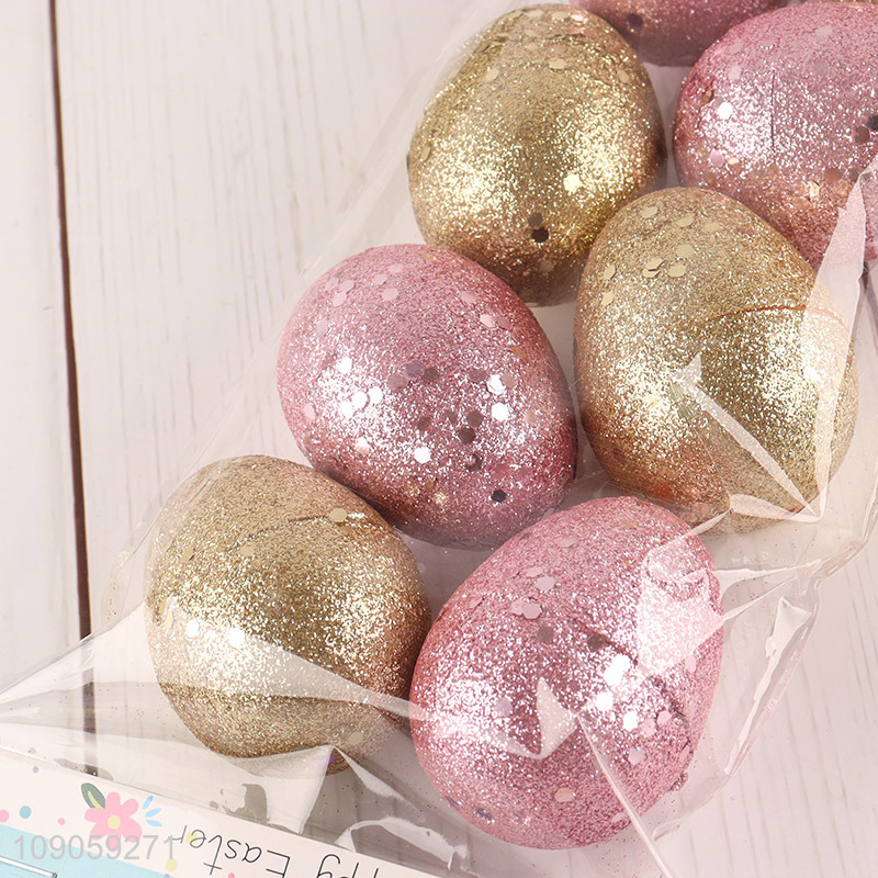 Hot Sale 8PCS Glitter Easter Eggs for Easter Craft Home Decoration
