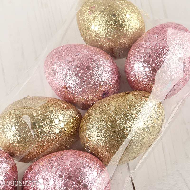 Hot Sale 8PCS Glitter Easter Eggs for Easter Craft Home Decoration