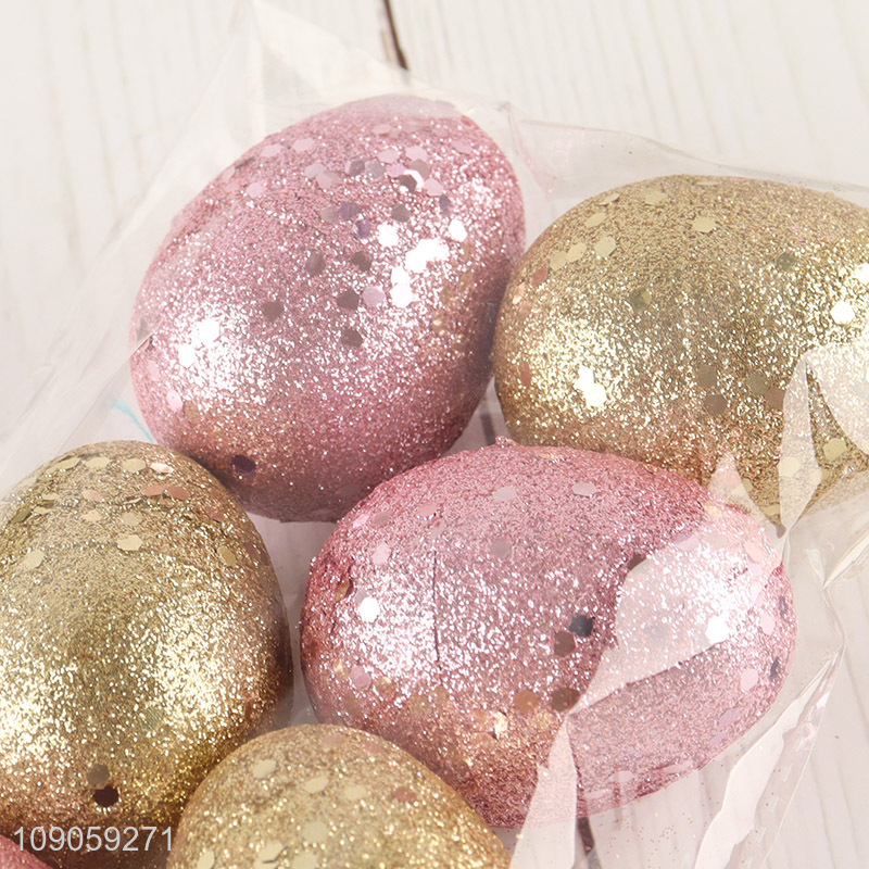 Hot Sale 8PCS Glitter Easter Eggs for Easter Craft Home Decoration