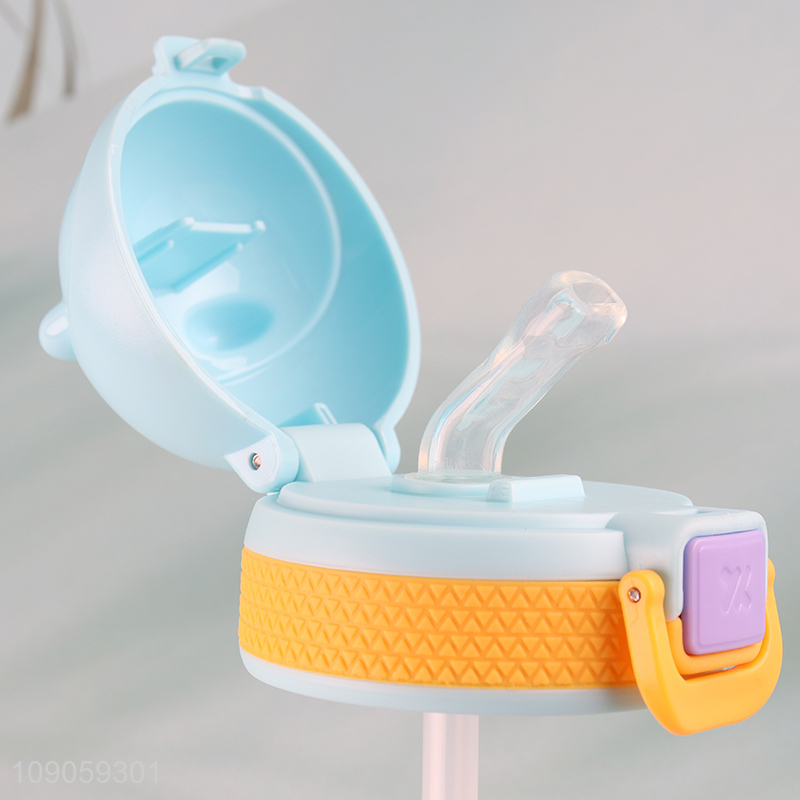 Custom Logo 680ML Cartoon Water Bottle with Shoulder Strap for Kids Toddlers