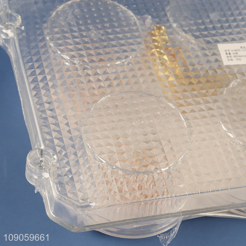 Online Wholesale Clear Plastic Serving Platter with 6 Snacks Organizers
