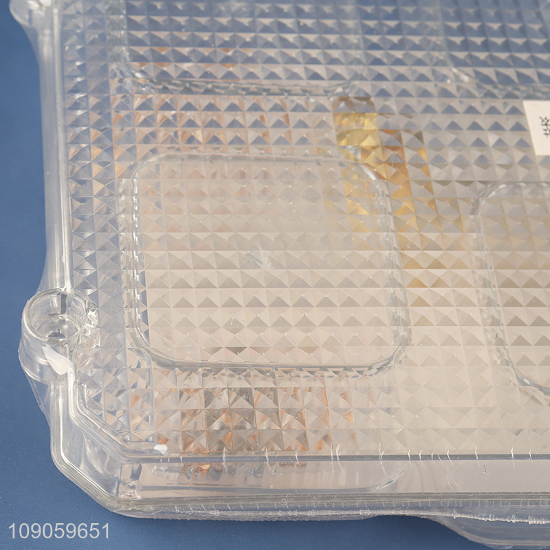 Factory Price Clear Plastic Serving Tray with 6 Snacks Organizers