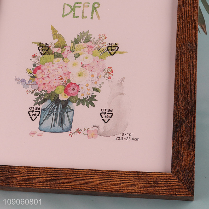 Factory Price 8X10 Inch Picture Frame Imitation Wood Grain Plastic Photo Frame