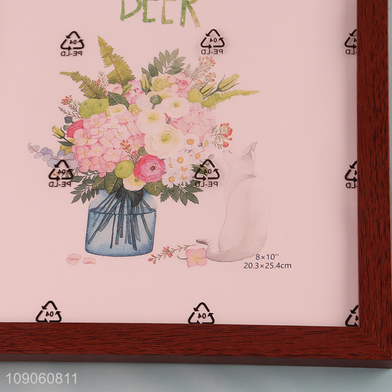 China Wholesale 8X10 Inch Picture Frame Imitation Wood Grain Plastic Photo Frame