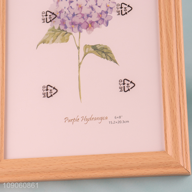 Wholesale 6X8 Inch Plastic Wood Grain Picture Frame for Tabletop Display and Wall Mounting