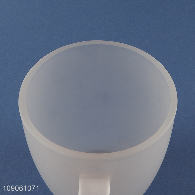 Good selling frosted glass unbreakable water cup drinking cup with handle