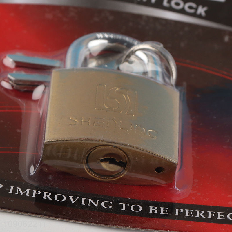 Online Wholesale 32Mm Imitation Copper Pad Lock Metal Padlock with Keys