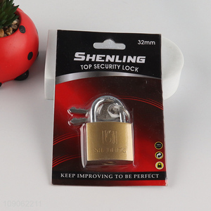 Online Wholesale 32Mm Imitation Copper Pad Lock Metal Padlock with Keys