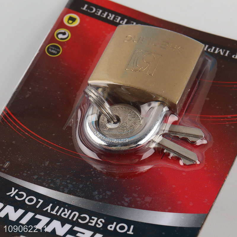 Online Wholesale 32Mm Imitation Copper Pad Lock Metal Padlock with Keys