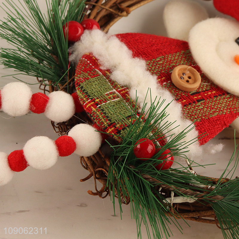 High Quality Christmas Wreath Winter Snowman Wreath for Front Door Decor