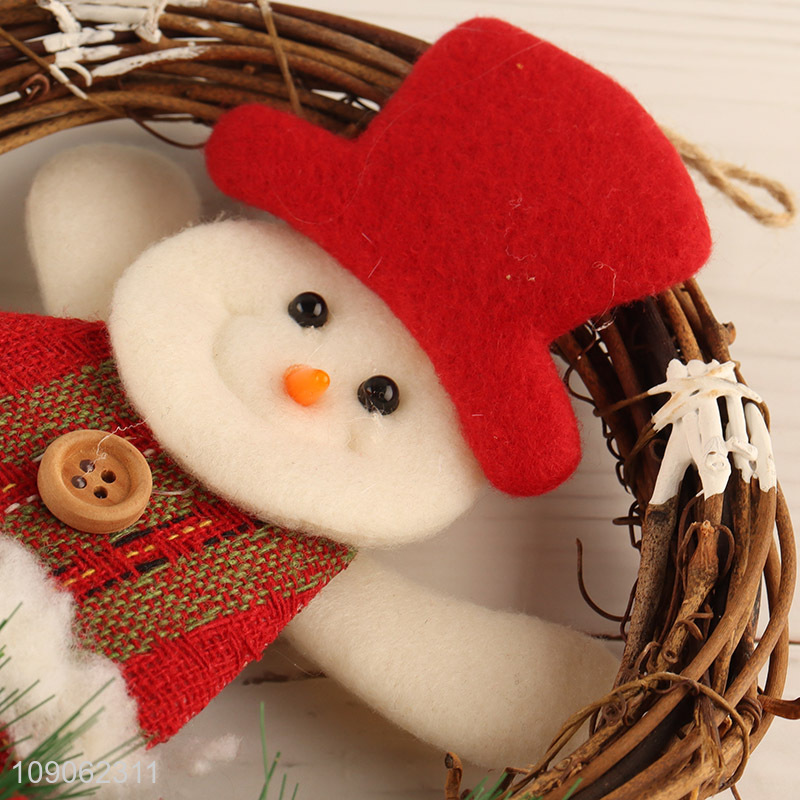 High Quality Christmas Wreath Winter Snowman Wreath for Front Door Decor