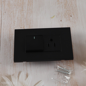 Top selling black 110V/250V 15A wall switch light switch with wall socket
