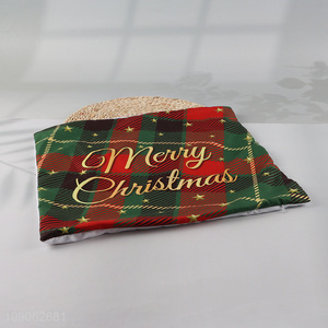Hot selling merry christmas square polyester <em>pillow</em> case bolster case