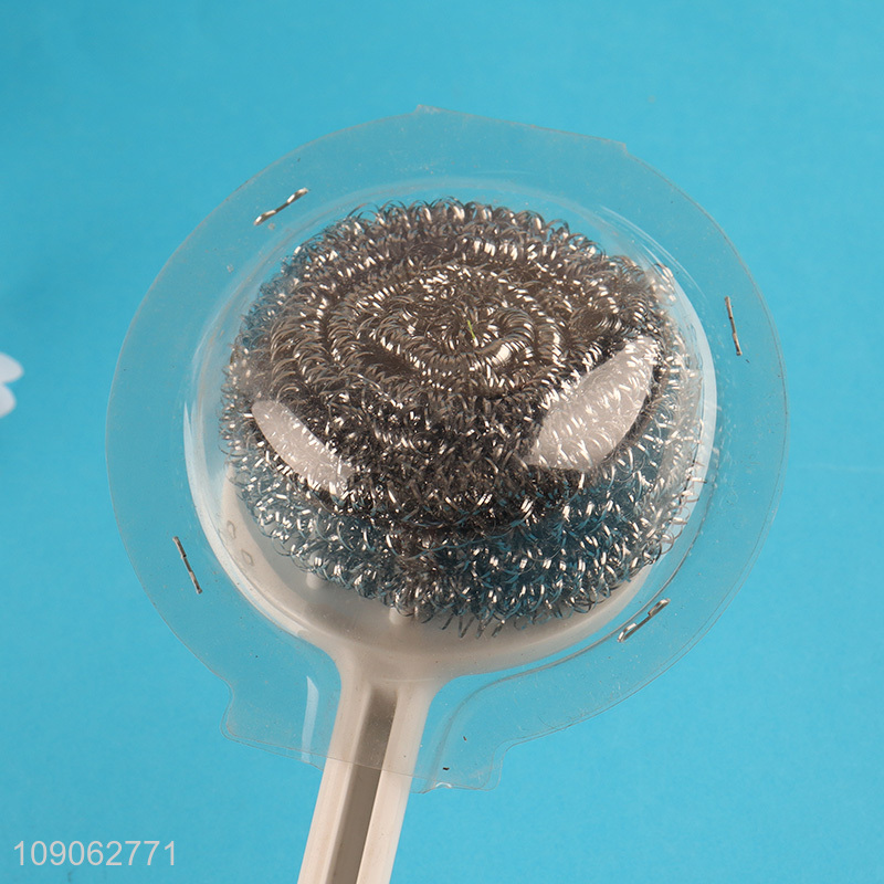 Wholesale Steel Wool Scrubber Pot Scrub Brush Dish Brush with Long Handle