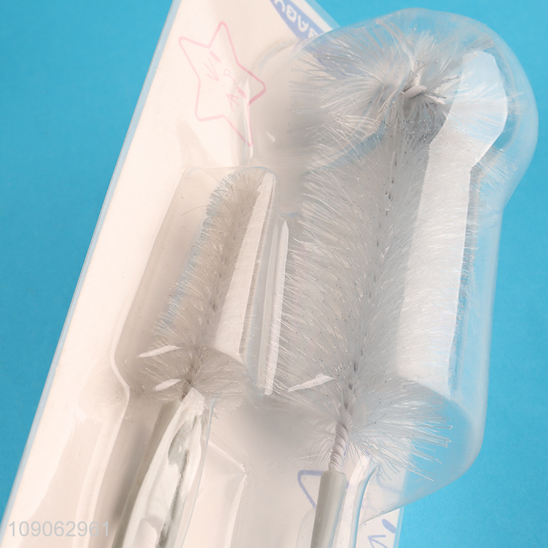 High Quality 2Pcs Baby Bottle Cleaner Brush Set for Baby Bottles & Nipples