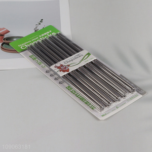 Factory Price 5 Pairs Metal Chopsticks 201 Stainless Steel Chopsticks Set