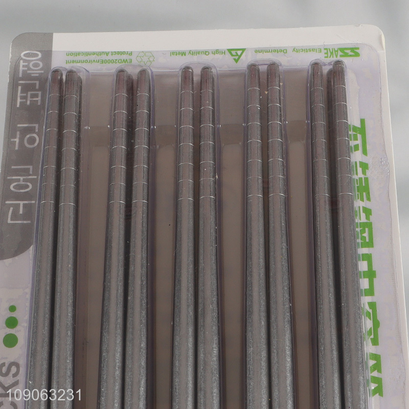 New Arrival 10 Pairs Metal Chopsticks 201 Stainless Steel Chopsticks Set