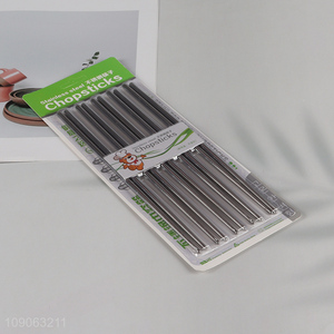 Hot Sale 5 Pairs Reusable Metal Chopsticks 201 Stainless Steel Chopsticks