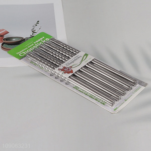 New Arrival 10 Pairs Metal Chopsticks 201 Stainless Steel Chopsticks Set