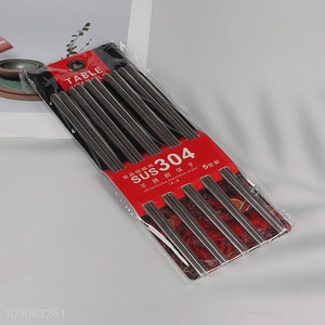 New Product 5 Pairs Metal Chopsticks Non-Slip 304 Stainless Steel Chopsticks