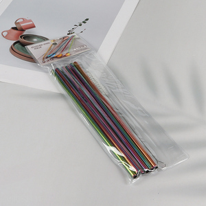 Promotional 6 Pack Stainless Steel Straws Straight Straws with 1 Straw Brush
