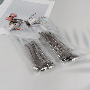 Factory Price 6 Pack Stainless Steel Bombilla Straw Spoons with 1 Straw Brush