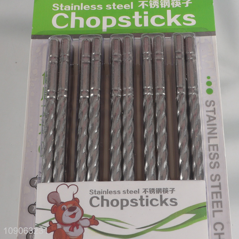 New Arrival 10 Pairs Metal Chopsticks 201 Stainless Steel Chopsticks Set