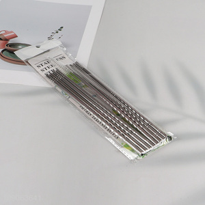 New Product 8 Pack Stainless Steel Straws Straight Straws with 1 Straw Brush