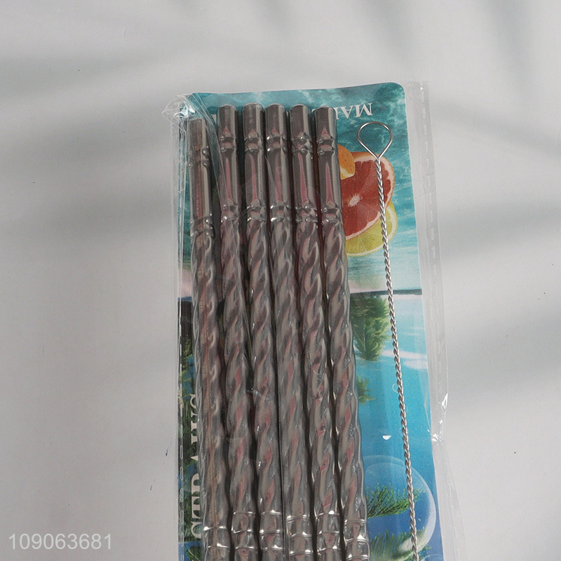 High Quality 6 Pack Stainless Steel Straws Straight Straws with 1 Straw Brush