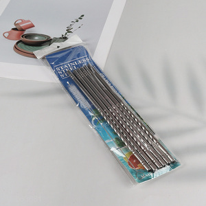 High Quality 6 Pack Stainless Steel Straws Straight Straws with 1 Straw Brush